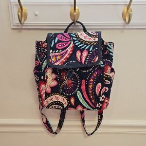 Vera Bradley Black and Pink Paisley Backpack